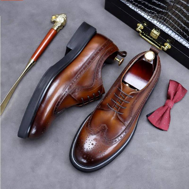 Plus Size Cowskin Mens Oxfords Fashion Formal Suit Shoes Gentlemen Wedding Dress Shoes Male Flats Brogue Carved Shoe, Black
Plus Size Cowskin Mens Oxfords Fashion Formal Suit Shoes Gentlemen Wedding Dress Shoes Male Flats Brogue Carved Shoe, Black