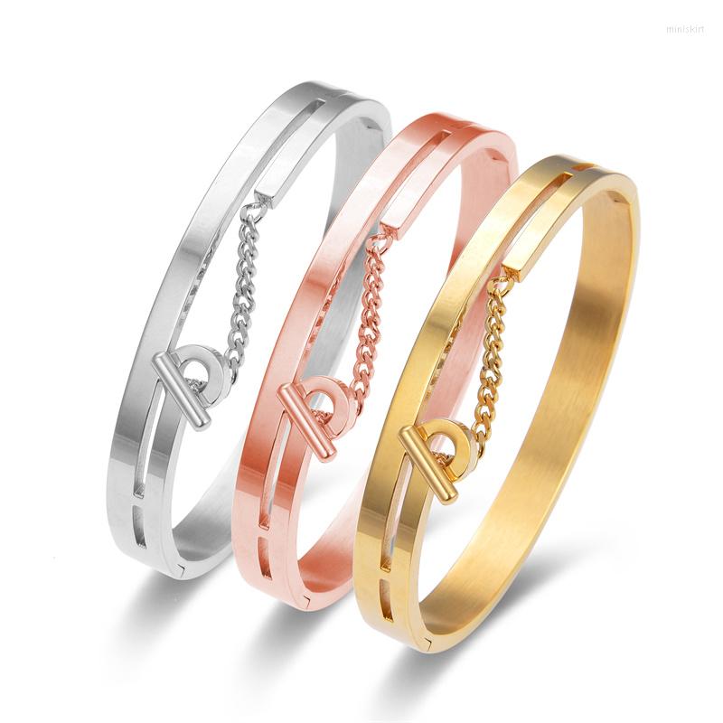 Bangle FYSARA Fashion Stainless Steel Punk Bracelets Bangles For Men Women Buckle & Dangle Circle Charm Lady's Jewelry Gifts
Bangle FYSARA Fashion Stainless Steel Punk Bracelets Bangles For Men Women Buckle & Dangle Circle Charm Lady's Jewelry Gifts