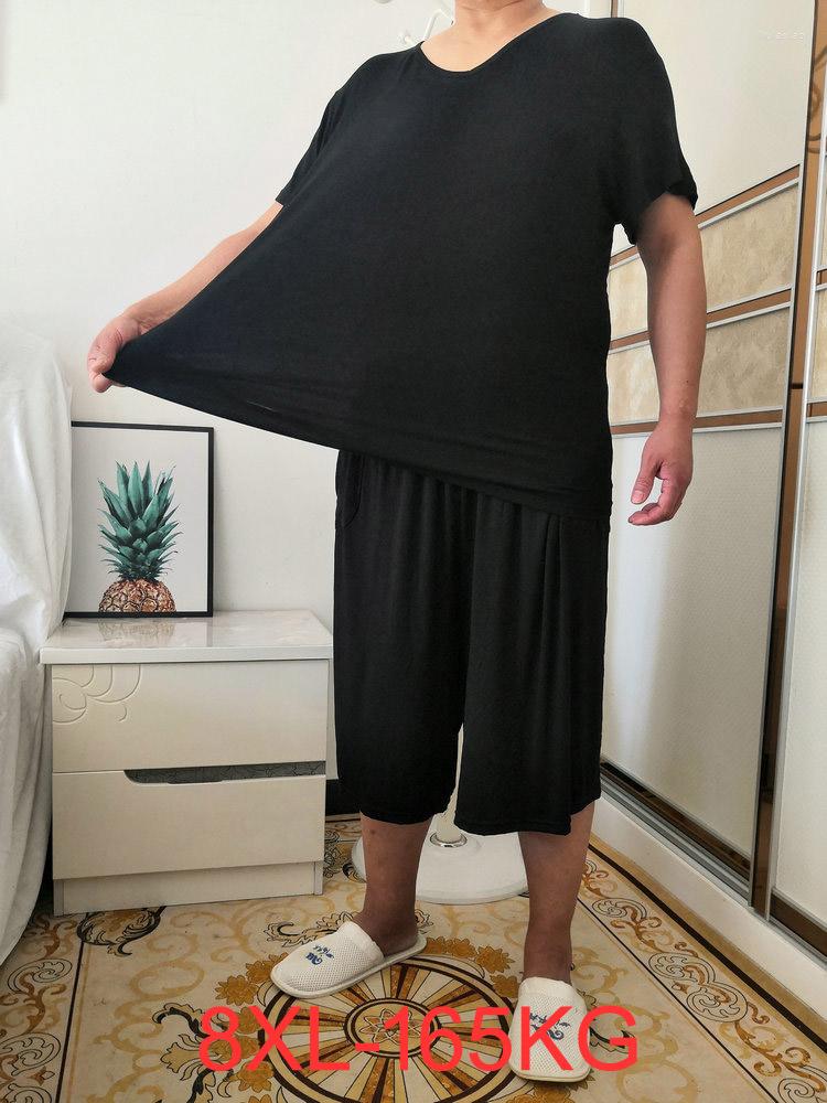 Men's Sleepwear 2pcs Plus Size 8XL 150KG 165KG Summer Modal Men Pajamas Sets Short Sleeve Soft Men's Solid Thin Comfortable Pajama, Black
Men's Sleepwear 2pcs Plus Size 8XL 150KG 165KG Summer Modal Men Pajamas Sets Short Sleeve Soft Men's Solid Thin Comfortable Pajama, Black