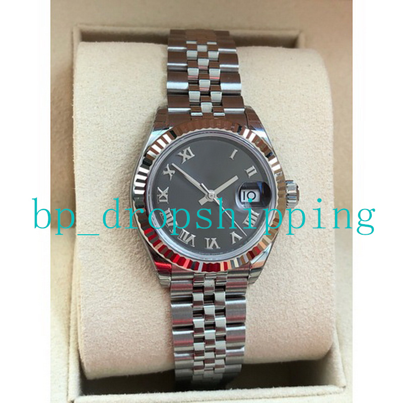 Top Grade lady Watch 31mm black roman Dial Fluted bezel Face Steel Bracelet Business Automatic Mechanical Clock stainless steel Mechanism Wristwatches, Add box
Top Grade lady Watch 31mm black roman Dial Fluted bezel Face Steel Bracelet Business Automatic Mechanical Clock stainless steel Mechanism Wristwatches, Add box