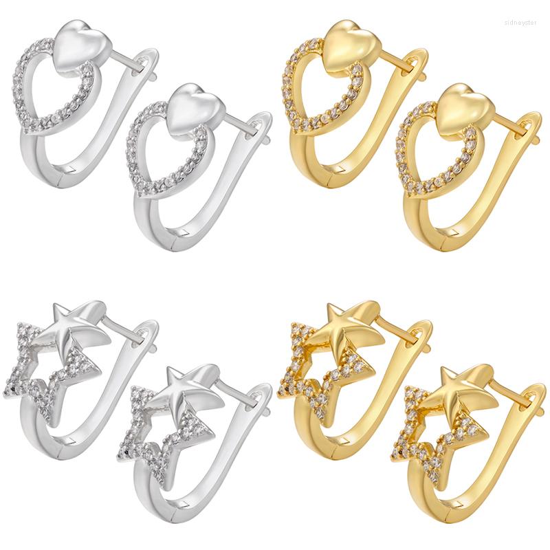 Hoop Earrings ZHUKOU Star&heart Simple Modern Women's 2022 Gold Color Small For Women Jewelry VE670
Hoop Earrings ZHUKOU Star&heart Simple Modern Women's 2022 Gold Color Small For Women Jewelry VE670