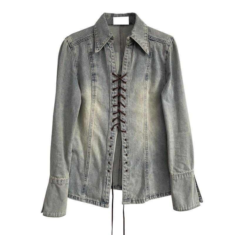 Women' Blouses & Shirts Vintage Denim Shirt 2022 Spring Fashion Streetwear Cotton Full Hook Flower Hollow Turn-down Collar Women Jeans, Blue
Women' Blouses & Shirts Vintage Denim Shirt 2022 Spring Fashion Streetwear Cotton Full Hook Flower Hollow Turn-down Collar Women Jeans, Blue