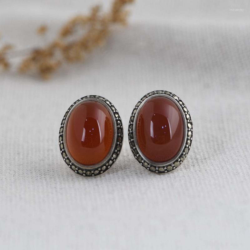 Stud Earrings FNJ Oval 925 Silver Original Pure S925 Sterling Earring Women Jewelry Natural Red Agate
Stud Earrings FNJ Oval 925 Silver Original Pure S925 Sterling Earring Women Jewelry Natural Red Agate