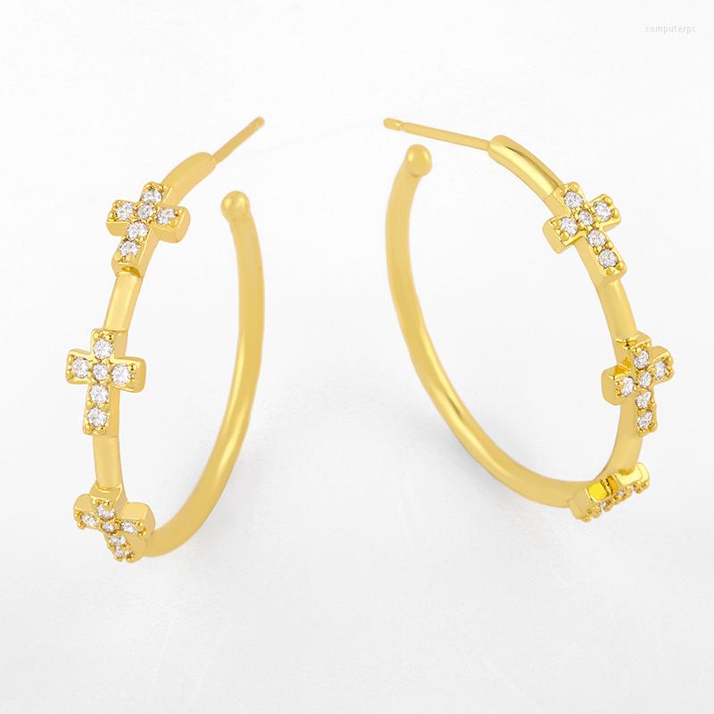 Hoop Earrings Big Cross For Women Round Gold Filled Cubic Zirconia Hoops CZ Simple Jewelry Gifts Oorbellen Ersu88
Hoop Earrings Big Cross For Women Round Gold Filled Cubic Zirconia Hoops CZ Simple Jewelry Gifts Oorbellen Ersu88