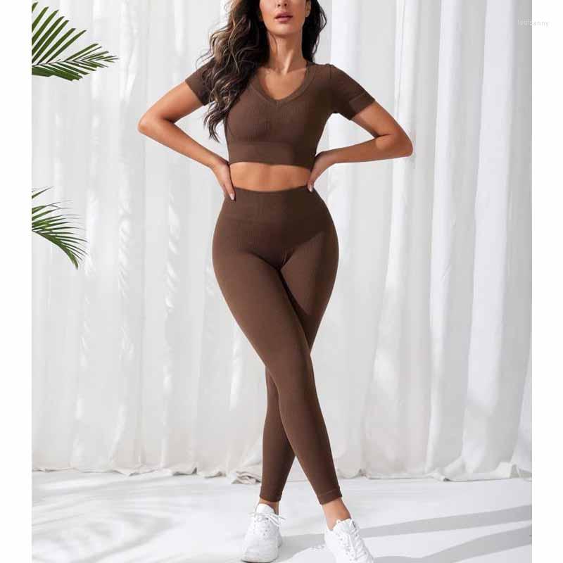 Active Sets 2PCS Yoga Set High Waist Leggings Fitness Sport Gym Suit Sportwear Women Workout Clothes Tracksuit Wear, Coffee
Active Sets 2PCS Yoga Set High Waist Leggings Fitness Sport Gym Suit Sportwear Women Workout Clothes Tracksuit Wear, Coffee