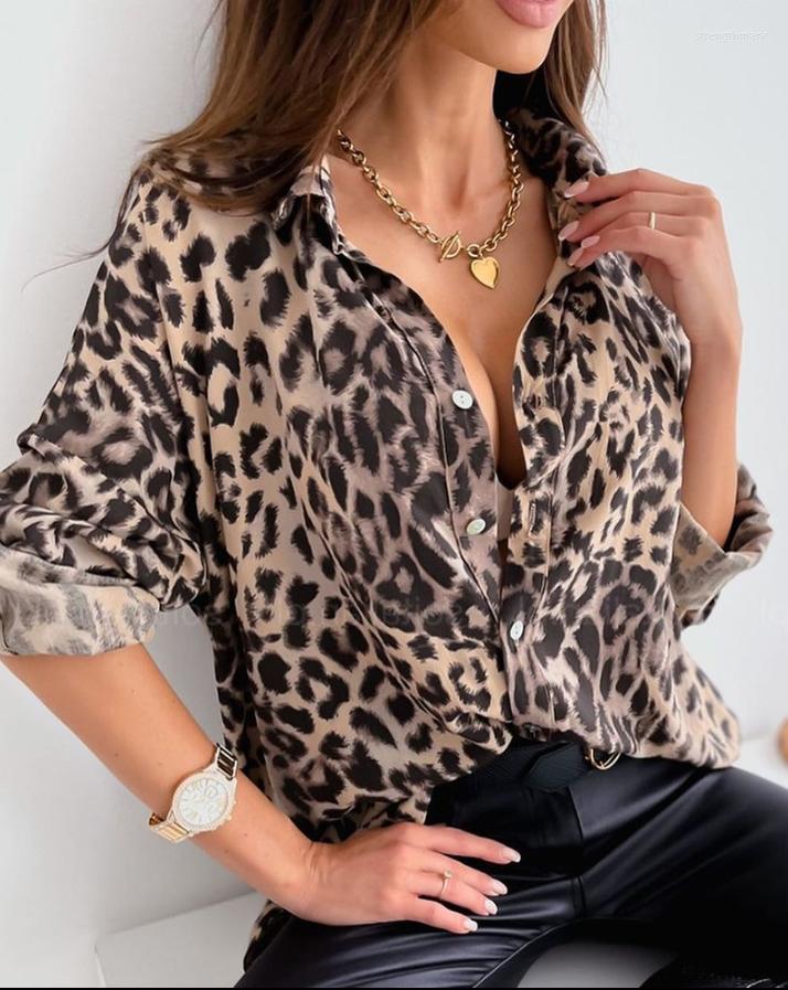 Women' Blouses Women' Blouse Casual Long Sleeve Cheetah Print Button Design Turn-Down Collar Daily Shirt Top 2022 Autumn Fashion
Women' Blouses Women' Blouse Casual Long Sleeve Cheetah Print Button Design Turn-Down Collar Daily Shirt Top 2022 Autumn Fashion