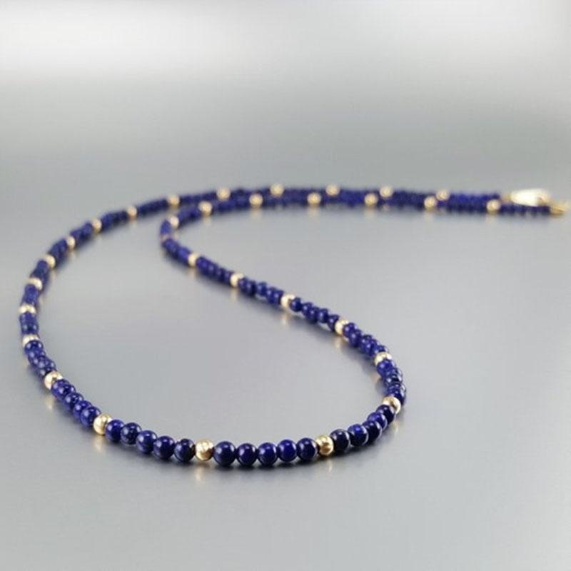 Choker Chokers Fine Lapis Lazuli Necklace And 14K Gold Beads - Natural Genuine Gemstone
Choker Chokers Fine Lapis Lazuli Necklace And 14K Gold Beads - Natural Genuine Gemstone