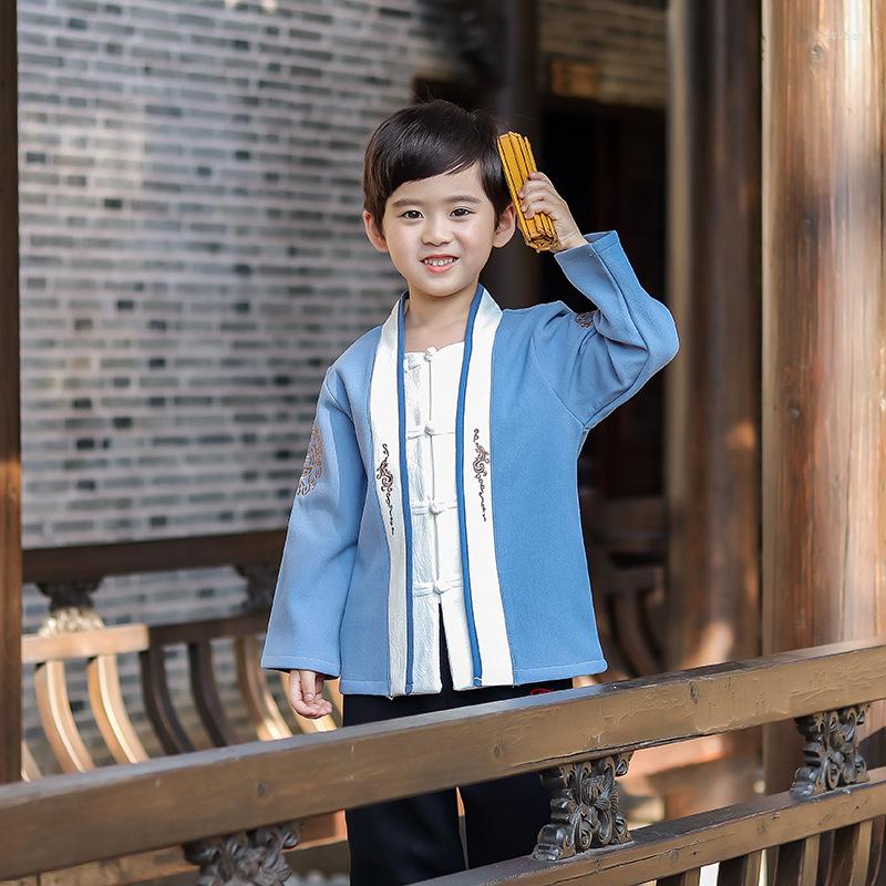 Ethnic Clothing Kids Boys Chinese Style Red Blue Tang Suit Children Retro Embroidered Hanfu Tops Pants Year Clothes Oriental Set
Ethnic Clothing Kids Boys Chinese Style Red Blue Tang Suit Children Retro Embroidered Hanfu Tops Pants Year Clothes Oriental Set