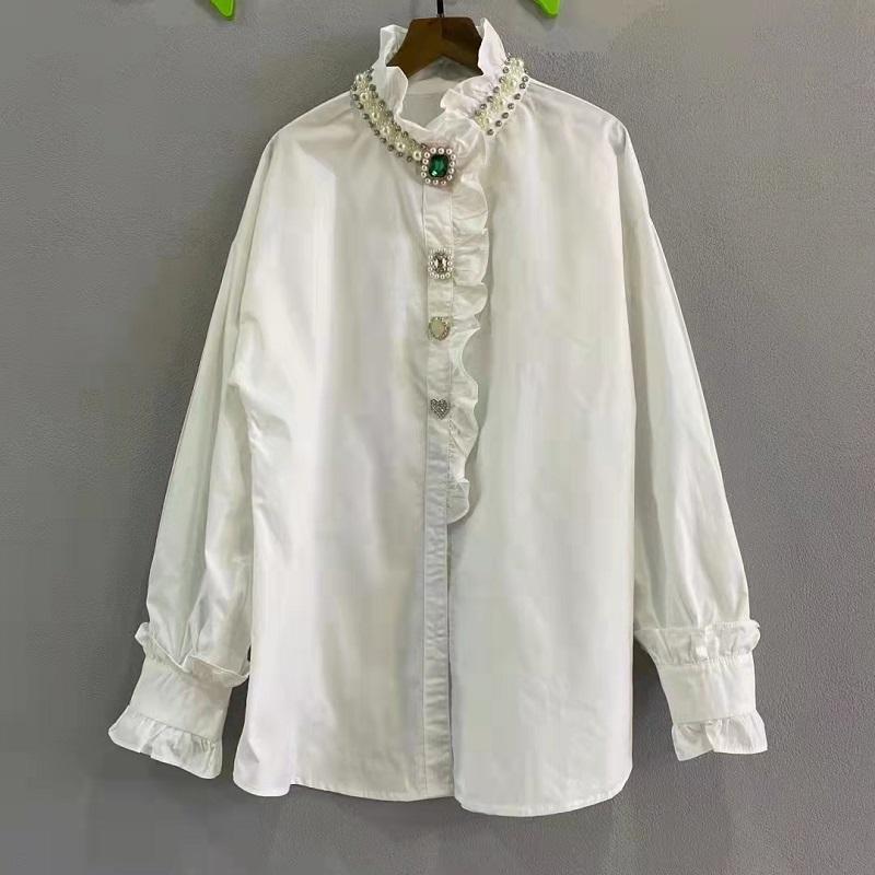 Women' Blouses & Shirts Cotton 2022 Spring Summer High Quality Women Diamond Beading Deco Long Sleeve Casual Loose Ladies, Picture shown
Women' Blouses & Shirts Cotton 2022 Spring Summer High Quality Women Diamond Beading Deco Long Sleeve Casual Loose Ladies, Picture shown