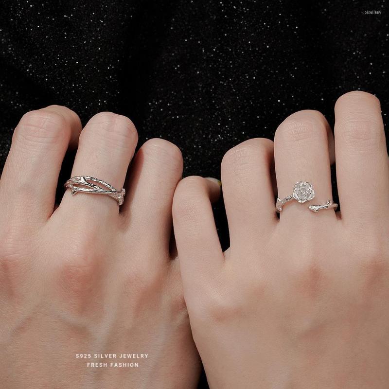 Cluster Rings S925 Sterling Silver "thorn Rose" Adjustable Couple Ring Niche Retro Confession Anniversary Jewelry Gift
Cluster Rings S925 Sterling Silver "thorn Rose" Adjustable Couple Ring Niche Retro Confession Anniversary Jewelry Gift
