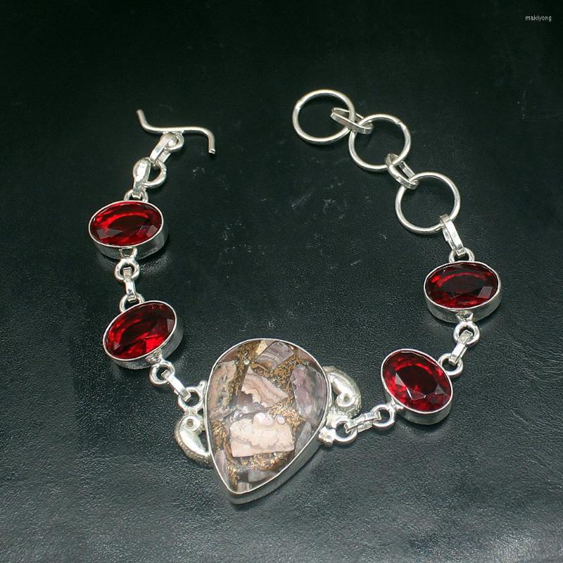 Link Bracelets Hermosa Jewelry Natural Pink Rhodochrosite Red Garnet Silver Color Charms Chain Links For Women 19.5cm 20223479
Link Bracelets Hermosa Jewelry Natural Pink Rhodochrosite Red Garnet Silver Color Charms Chain Links For Women 19.5cm 20223479