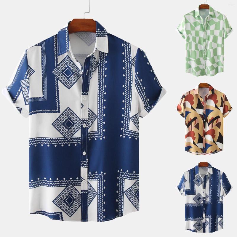 Men's Casual Shirts Male Summer Geometric Print Shirt Short Sleeve Turn Down Collar, Green
Men's Casual Shirts Male Summer Geometric Print Shirt Short Sleeve Turn Down Collar, Green