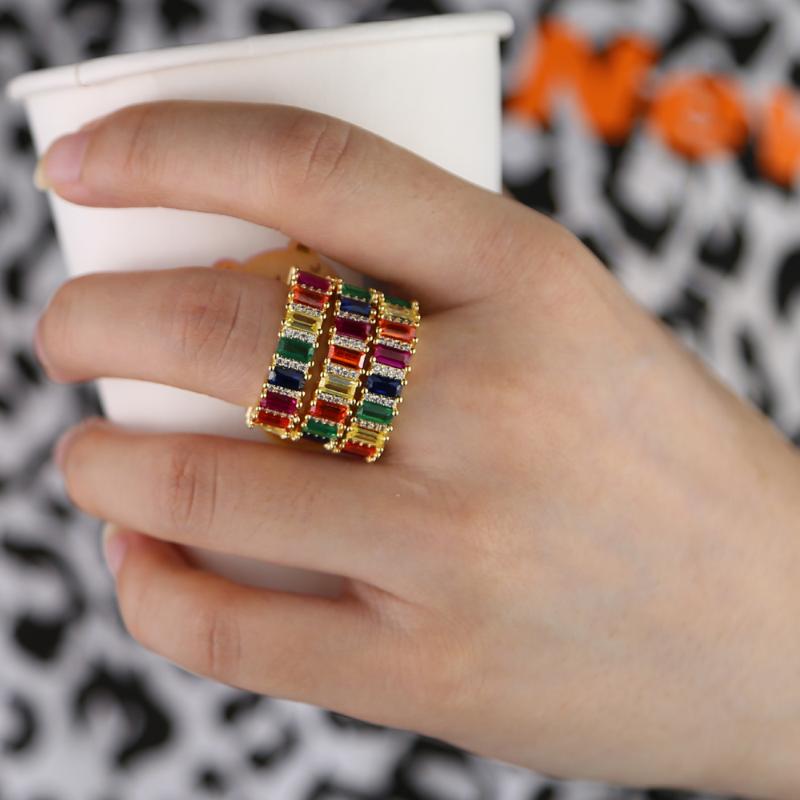 Cluster Rings Wide Band Rainbow CZ Gold Filled Colorful Ring For Women Engagement Wedding Eternity Stackable Jewelry
Cluster Rings Wide Band Rainbow CZ Gold Filled Colorful Ring For Women Engagement Wedding Eternity Stackable Jewelry
