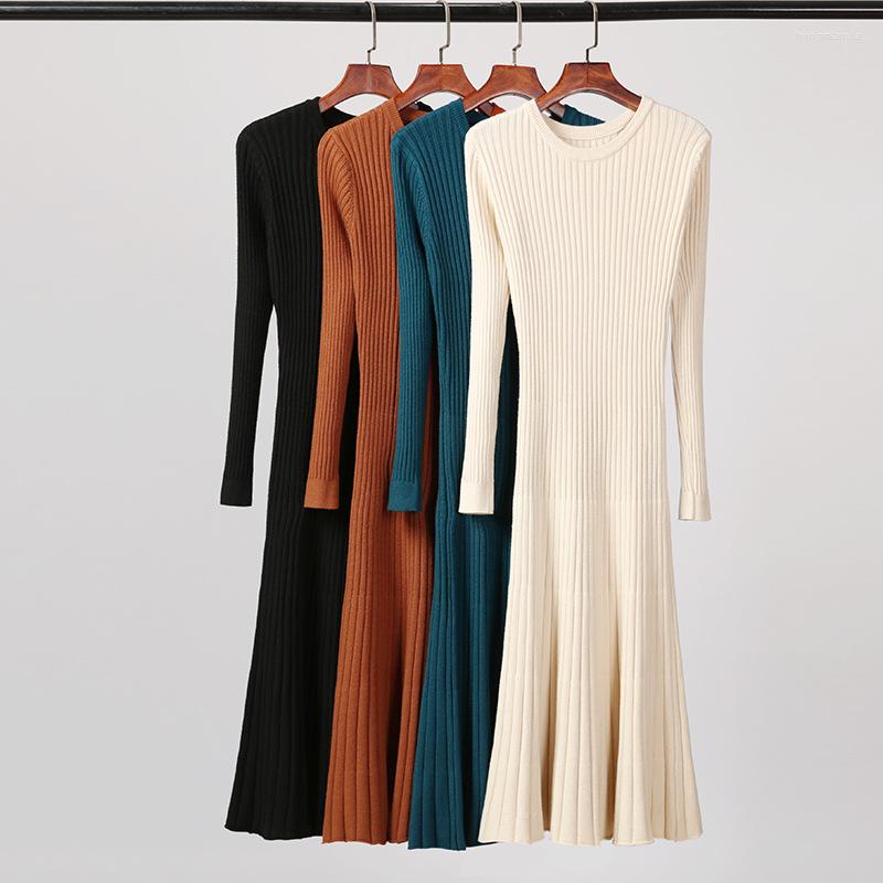 Casual Dresses Womens Knit Dress Korean Autumn Winter Elegant O-neck Long Sleeve Female Knee High Slim Sweater Basic Midi Vestidos, Beige
Casual Dresses Womens Knit Dress Korean Autumn Winter Elegant O-neck Long Sleeve Female Knee High Slim Sweater Basic Midi Vestidos, Beige