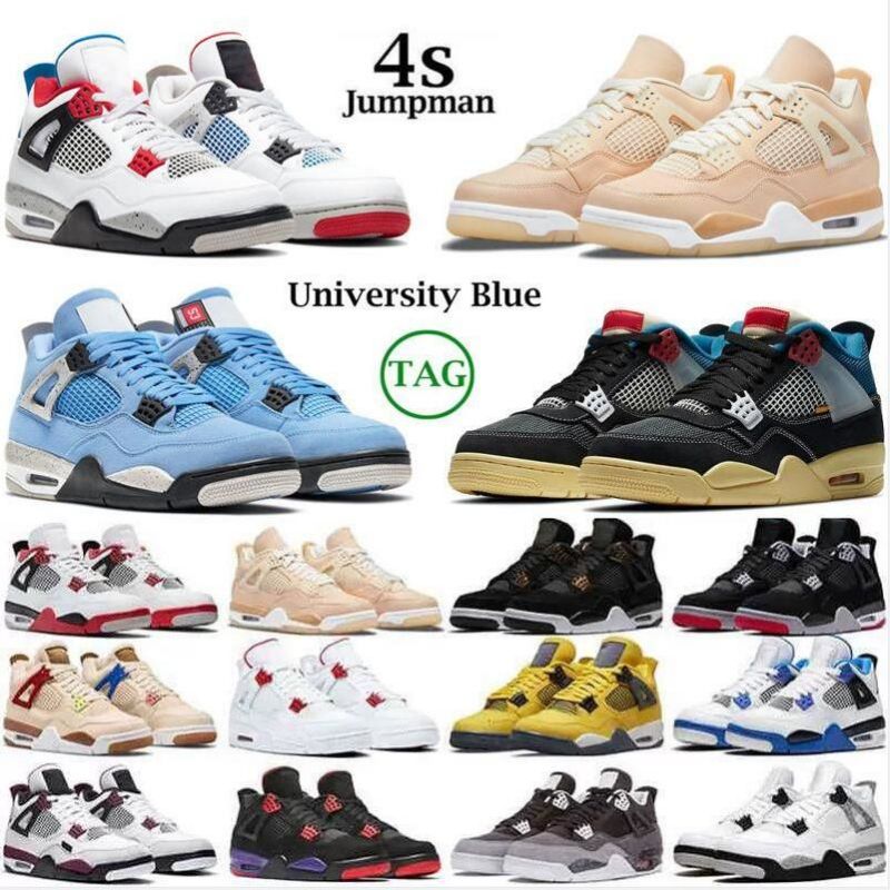 Jumpman 4 4s Basketball Shoes Women Men UNC Black Cat University Blue White Oreo Fire Red Thunder Sail Grey Pure Trainers sports Sneakers Gold, Socks
Jumpman 4 4s Basketball Shoes Women Men UNC Black Cat University Blue White Oreo Fire Red Thunder Sail Grey Pure Trainers sports Sneakers Gold, Socks