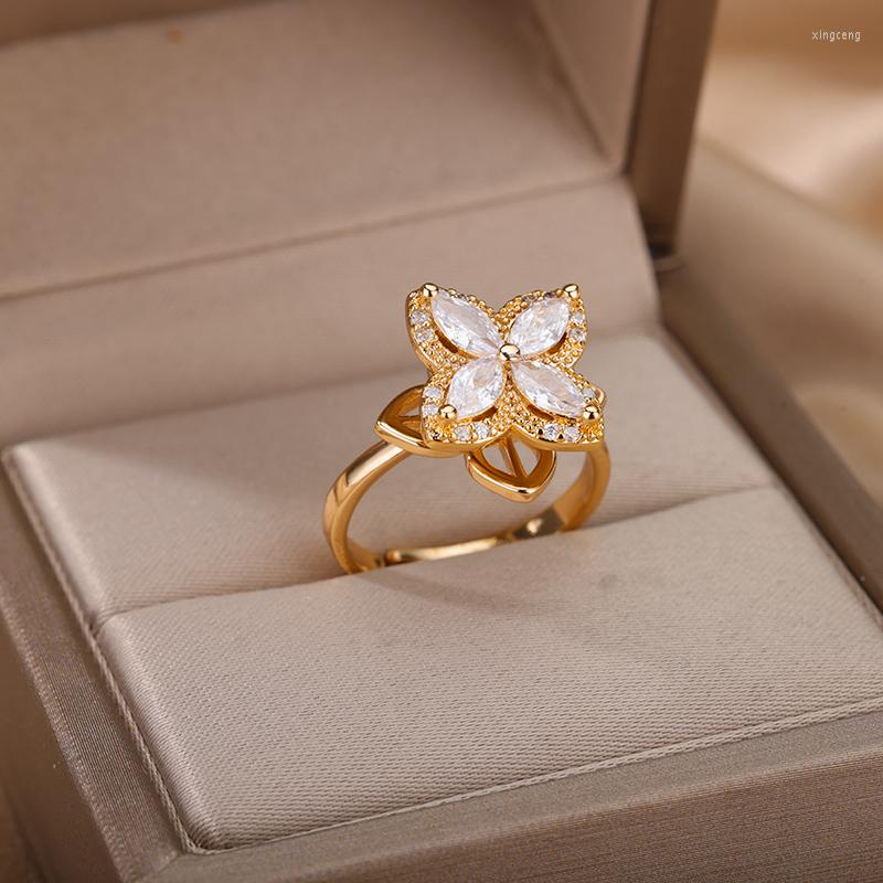 Cluster Rings Trend Rotate Spinning Stainless Steel Zircon Anxiety Ring For Women Girl Exquisite Flower Spinner Anti Stress Jewelry Gift
Cluster Rings Trend Rotate Spinning Stainless Steel Zircon Anxiety Ring For Women Girl Exquisite Flower Spinner Anti Stress Jewelry Gift