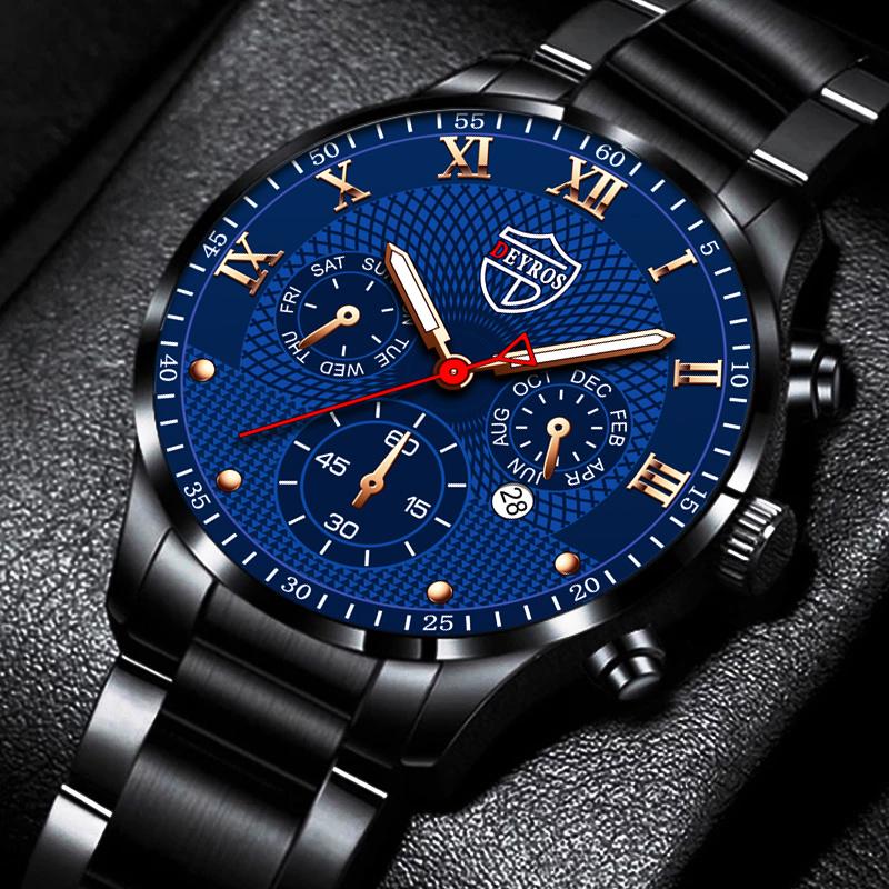 Wristwatches Luxury Fashion Mens Watches For Men Sports Luminous Clock Stainless Steel Quartz Wrist Watch Man Business Casual Leather, Leather black blue
Wristwatches Luxury Fashion Mens Watches For Men Sports Luminous Clock Stainless Steel Quartz Wrist Watch Man Business Casual Leather, Leather black blue