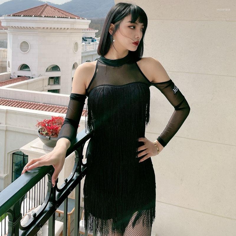 Stage Wear Sexy Off-Shoulder Latin Dance Fringed Dress Mesh Stitching Rumba Dresses Women Tango Samba Performance Costume YS1515, Black
Stage Wear Sexy Off-Shoulder Latin Dance Fringed Dress Mesh Stitching Rumba Dresses Women Tango Samba Performance Costume YS1515, Black