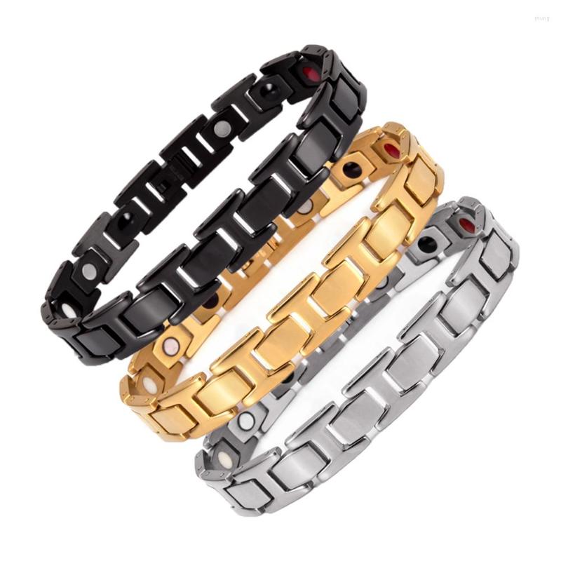 Link Bracelets Magnetic Bracelet Men Gold Chain Germanium Health Energy Male Benefits Wrist Band Stainless Steel
Link Bracelets Magnetic Bracelet Men Gold Chain Germanium Health Energy Male Benefits Wrist Band Stainless Steel