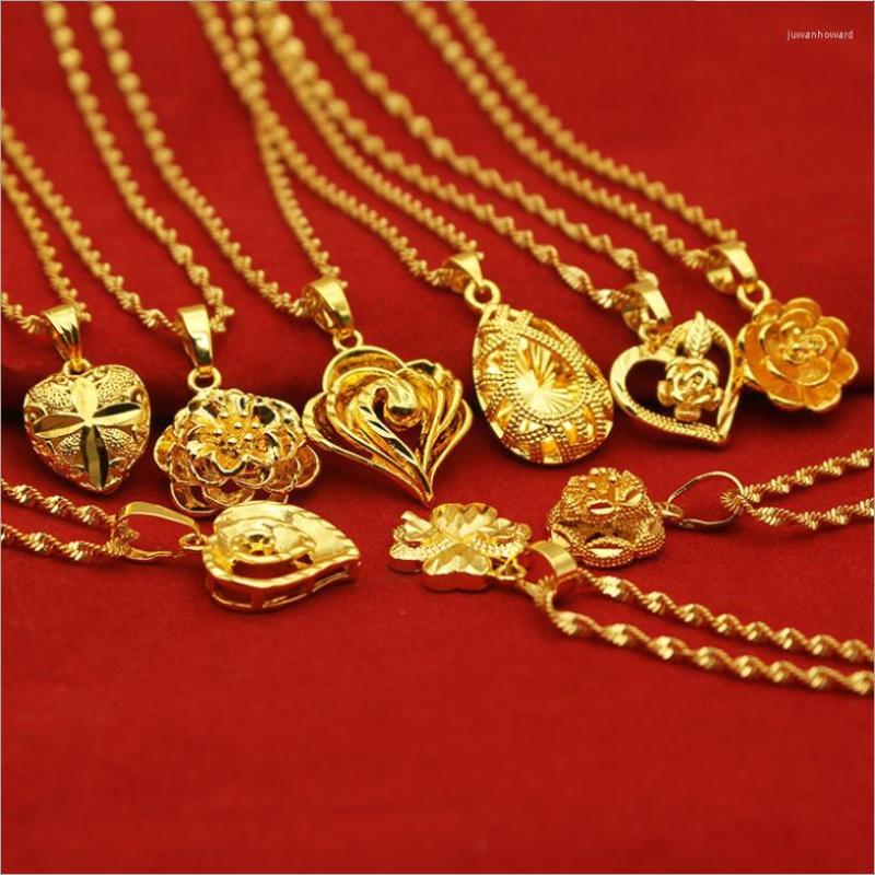 Pendant Necklaces Fashion Women's Necklace Real 24K Gold Flower Heart Water Drop For Wedding Anniversary Luxury Jewelry Gift
Pendant Necklaces Fashion Women's Necklace Real 24K Gold Flower Heart Water Drop For Wedding Anniversary Luxury Jewelry Gift