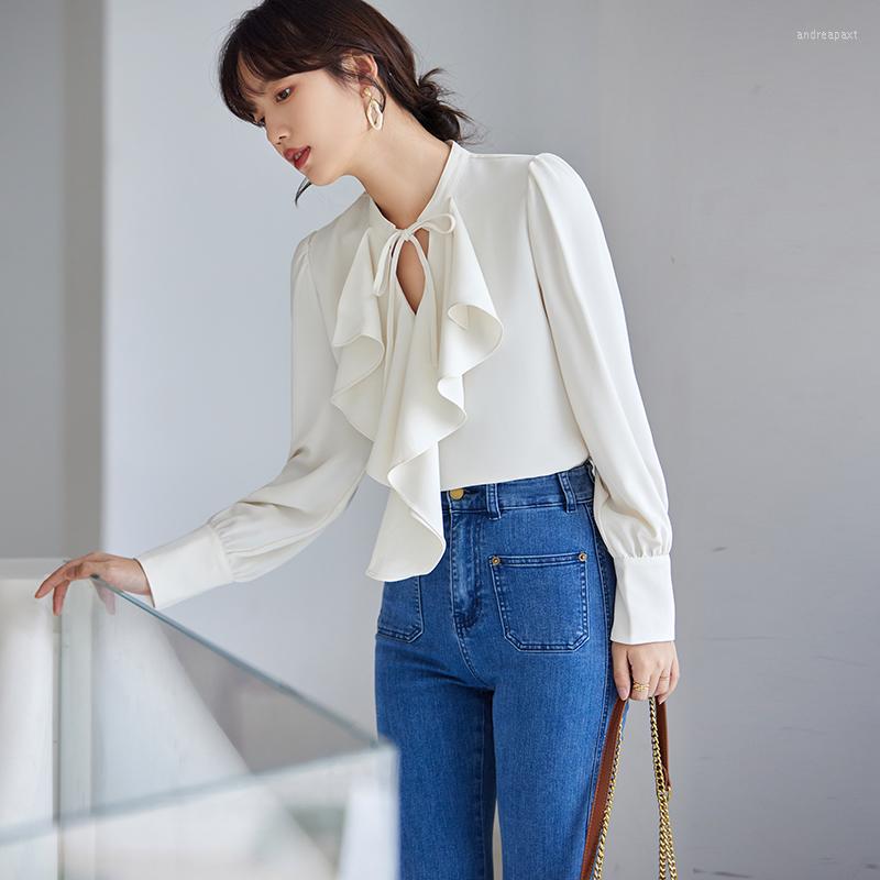 Women' Blouses Solid Shirt For Women Summer 2022 In Ruffles Long Sleeve Slim Fit Korean Top O-Neck Casual Fashion Non Strech, White
Women' Blouses Solid Shirt For Women Summer 2022 In Ruffles Long Sleeve Slim Fit Korean Top O-Neck Casual Fashion Non Strech, White