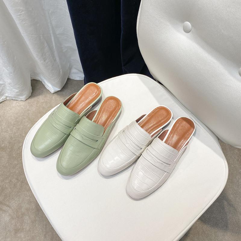 Slippers MKKHOU Fashion Mules Shoes High-Quality Leather Round Toe Print Low-Heeled Flat All-match Casual Women, Green
Slippers MKKHOU Fashion Mules Shoes High-Quality Leather Round Toe Print Low-Heeled Flat All-match Casual Women, Green