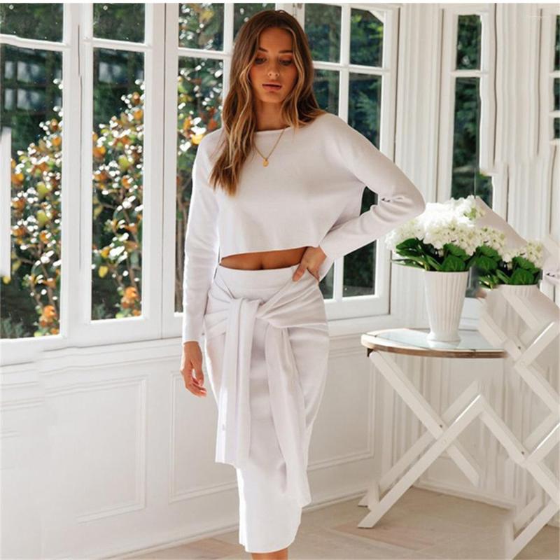 Work Dresses 2 Piece Sets Sexy O-neck Long Sleeve Crop Top Skirt Set Party Clothing Outfit Women Two Outfits NTZ015
Work Dresses 2 Piece Sets Sexy O-neck Long Sleeve Crop Top Skirt Set Party Clothing Outfit Women Two Outfits NTZ015