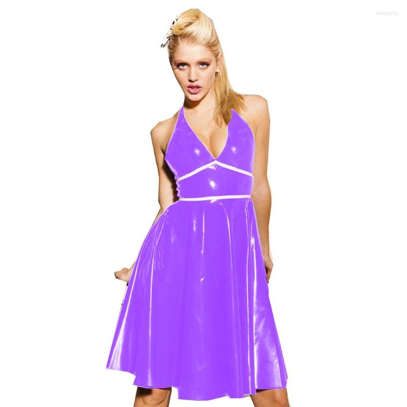 Casual Dresses 23 Colors Summer Ladies Sleeveless Deep V-neck Dress A-Line Pleated Knee-Length Elegant Glossy PVC Club Party Midi Robe, Black
Casual Dresses 23 Colors Summer Ladies Sleeveless Deep V-neck Dress A-Line Pleated Knee-Length Elegant Glossy PVC Club Party Midi Robe, Black