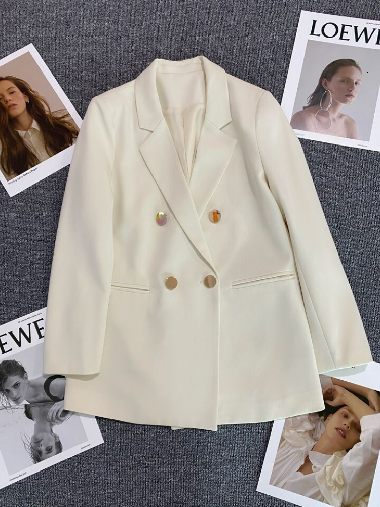 Women' Suits Blazers Autumn Double Breasted Jacket Korean Version Pure Color Loose Office Fashion Simple Casual Blazer Women 221207, Ivory
Women' Suits Blazers Autumn Double Breasted Jacket Korean Version Pure Color Loose Office Fashion Simple Casual Blazer Women 221207, Ivory