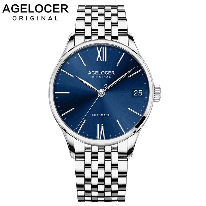 AGELOCER Luxury Men Self-winding Automatic Watches New Classic Blue Dial Power Reserve 80 Hour Waterproof Mechanical Watch
AGELOCER Luxury Men Self-winding Automatic Watches New Classic Blue Dial Power Reserve 80 Hour Waterproof Mechanical Watch
