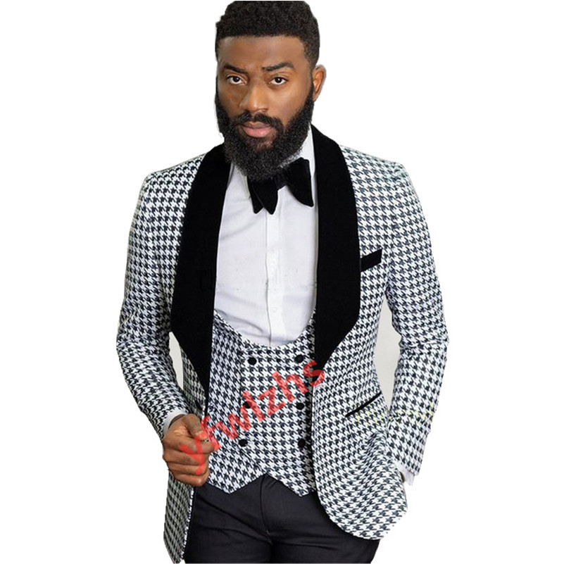 Handsome Houndstooth Groomsmen Shawl Lapel Groom Tuxedos Mens Wedding Dress Man Jacket Blazer Prom Dinner suits Jacket Pants Tie Vest W1088, Same as image
Handsome Houndstooth Groomsmen Shawl Lapel Groom Tuxedos Mens Wedding Dress Man Jacket Blazer Prom Dinner suits Jacket Pants Tie Vest W1088, Same as image