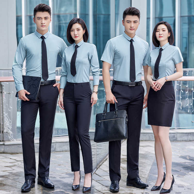 Work Clothes This Occupation's Formal Bamboo Fiber Long and Short Sleeved Suit Summer Group Shirt Embroidered Women, Short sleeve men's grey shirt
Work Clothes This Occupation's Formal Bamboo Fiber Long and Short Sleeved Suit Summer Group Shirt Embroidered Women, Short sleeve men's grey shirt