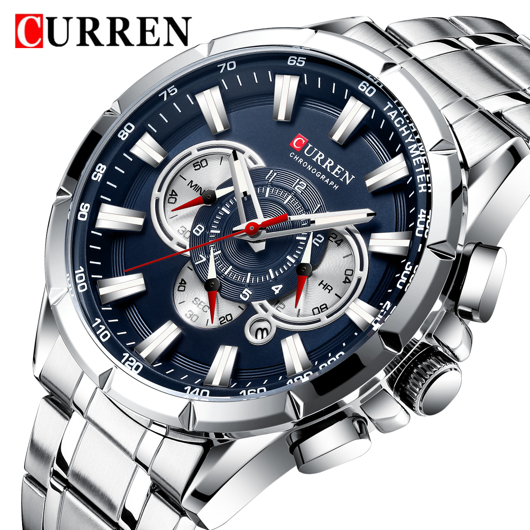 CURREN Fashion Man WristWatch Waterproof Chronograph Men Watch Military Top Brand Luxury Stainless Steel Sport Male Clock 8363, Black
CURREN Fashion Man WristWatch Waterproof Chronograph Men Watch Military Top Brand Luxury Stainless Steel Sport Male Clock 8363, Black
