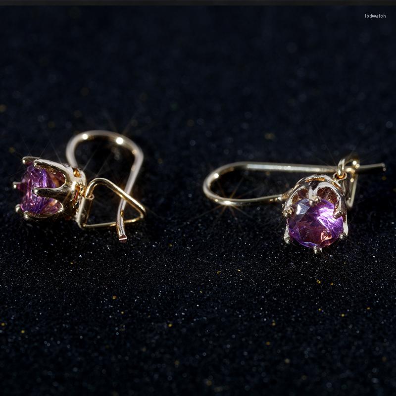 Dangle Earrings Fashion Women Gold Color Inlay Purple Glass Filled Hook Stud Vintage Earring Party Gifts Engagement Jewelry
Dangle Earrings Fashion Women Gold Color Inlay Purple Glass Filled Hook Stud Vintage Earring Party Gifts Engagement Jewelry