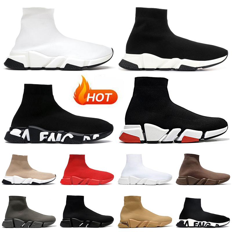 

sock shoes women mens designer casual shoe graffiti 17fw vintage platform sneakers triple black beige paris men trainers runners socks boots 36-45, D23 black pink 36-40