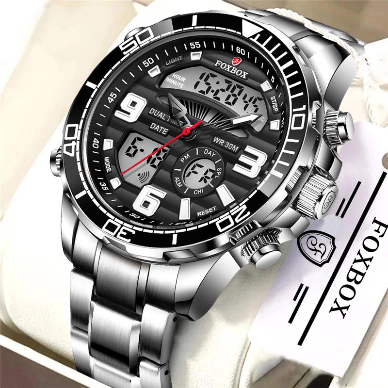 Wristwatches LIGE Luxury Watch Dual Display Mens Watches Stainless Steel Sport Wristwatch For Men Waterproof Date Clock Relogio Masculino Bo, Red
Wristwatches LIGE Luxury Watch Dual Display Mens Watches Stainless Steel Sport Wristwatch For Men Waterproof Date Clock Relogio Masculino Bo, Red