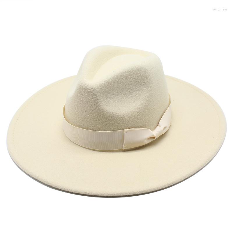 Berets Sell High Quality Women Wide Brim Wool Felt Panama Jazz Elegant Fedora Hat Bowknot Silk Ribbon Casual Hats
Berets Sell High Quality Women Wide Brim Wool Felt Panama Jazz Elegant Fedora Hat Bowknot Silk Ribbon Casual Hats