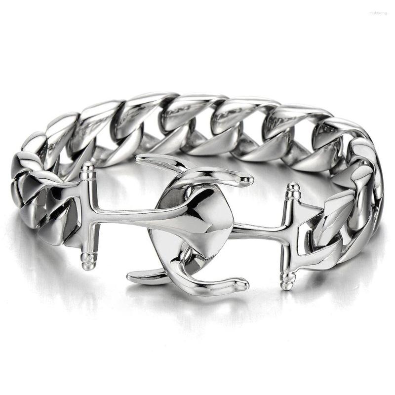 Link Bracelets Silver Stainless Steel Mens Marine Anchor Curb Chain Bangle Bracelet 
Link Bracelets Silver Stainless Steel Mens Marine Anchor Curb Chain Bangle Bracelet