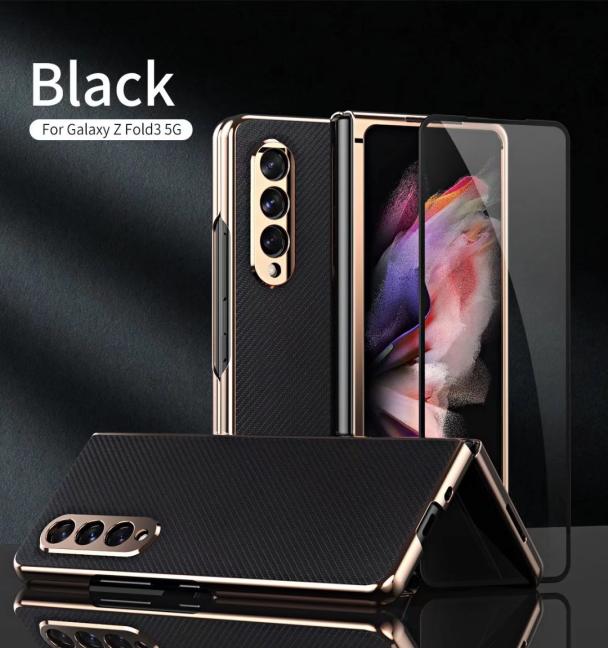 Carbon Fiber With Tempered Glass Cases For Samsung Galaxy Z Fold3 Fold 3 5G Case Protective Film Screen Protector Electroplating C4630825, White
Carbon Fiber With Tempered Glass Cases For Samsung Galaxy Z Fold3 Fold 3 5G Case Protective Film Screen Protector Electroplating C4630825, White