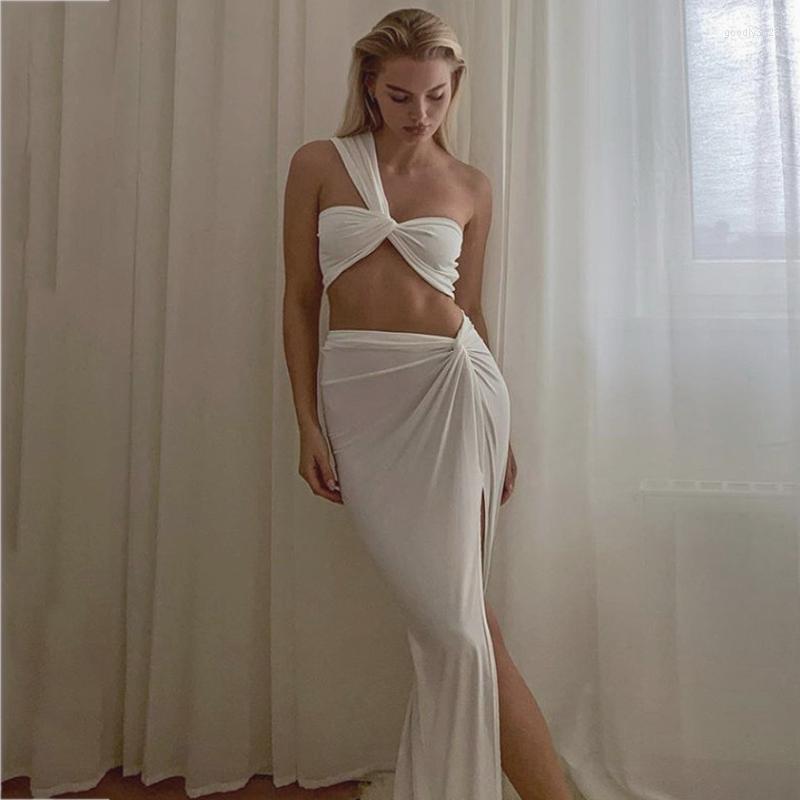 Work Dresses Women' Clothing Summer One-shoulder Tube Top High Split Two-piece Sets Half-length Skirt Street Y2k Vacation Fashion Suits, White
Work Dresses Women' Clothing Summer One-shoulder Tube Top High Split Two-piece Sets Half-length Skirt Street Y2k Vacation Fashion Suits, White