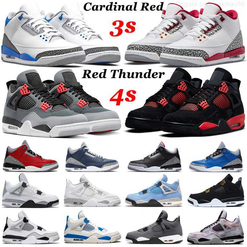 

2023 Jumpman 3 Men Basketball Shoes 3s Cardinal Red Thunder Pine Green What the 4s Infrared White Oreo Military Black Cat Bred Mens Women, #3 4s university blue 36-47