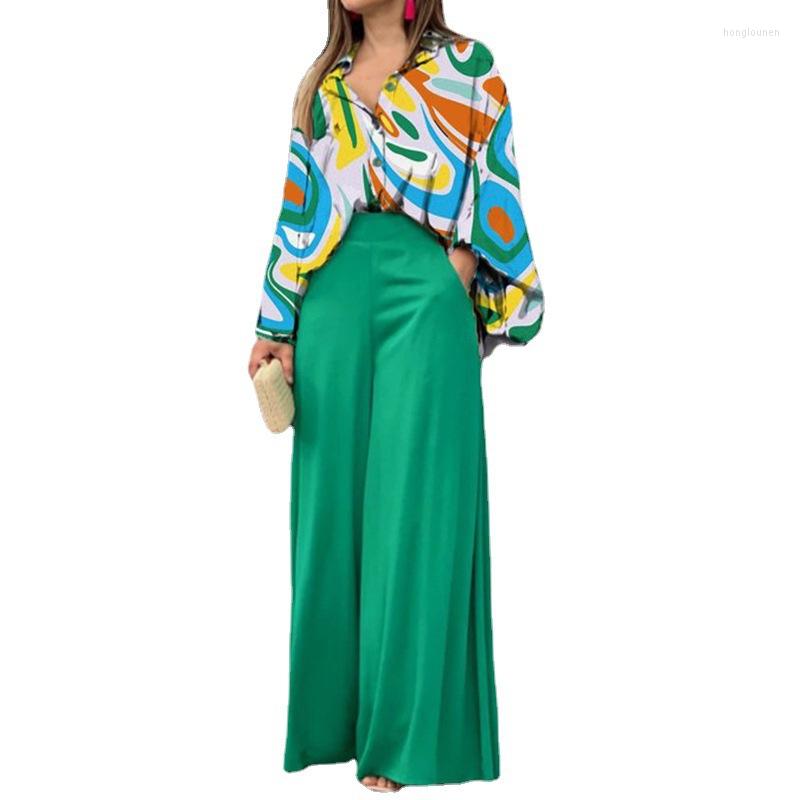 Women's Two Piece Pants 2022 Summer Loose Large Size Casual Printed Shirt Top Wide Leg Set Female Suit Fashion Outfits
Women's Two Piece Pants 2022 Summer Loose Large Size Casual Printed Shirt Top Wide Leg Set Female Suit Fashion Outfits