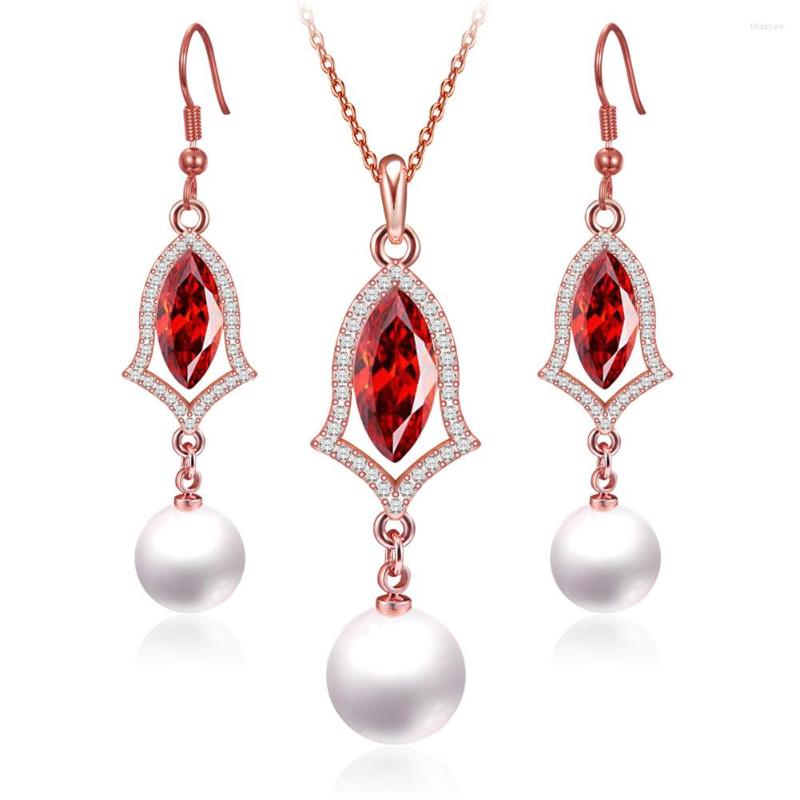 Necklace Earrings Set Luxury Elegant Pearl Red Green Crystal Bridal Rose Gold Color Alloy Rhinestone Drop Earring Sets For Women, Picture shown
Necklace Earrings Set Luxury Elegant Pearl Red Green Crystal Bridal Rose Gold Color Alloy Rhinestone Drop Earring Sets For Women, Picture shown