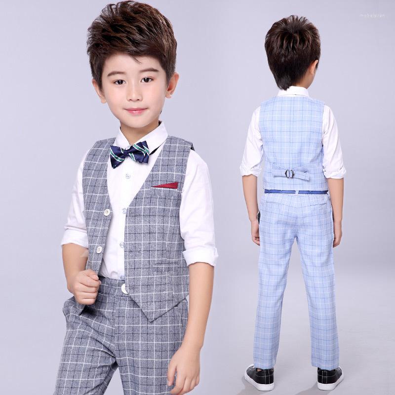 Clothing Sets Autumn Boy Formal Wedding Prom Suits Children Classic Plaid Vest Pants 2PCS Kids Tuxedo Party Slim Costume, Blue
Clothing Sets Autumn Boy Formal Wedding Prom Suits Children Classic Plaid Vest Pants 2PCS Kids Tuxedo Party Slim Costume, Blue