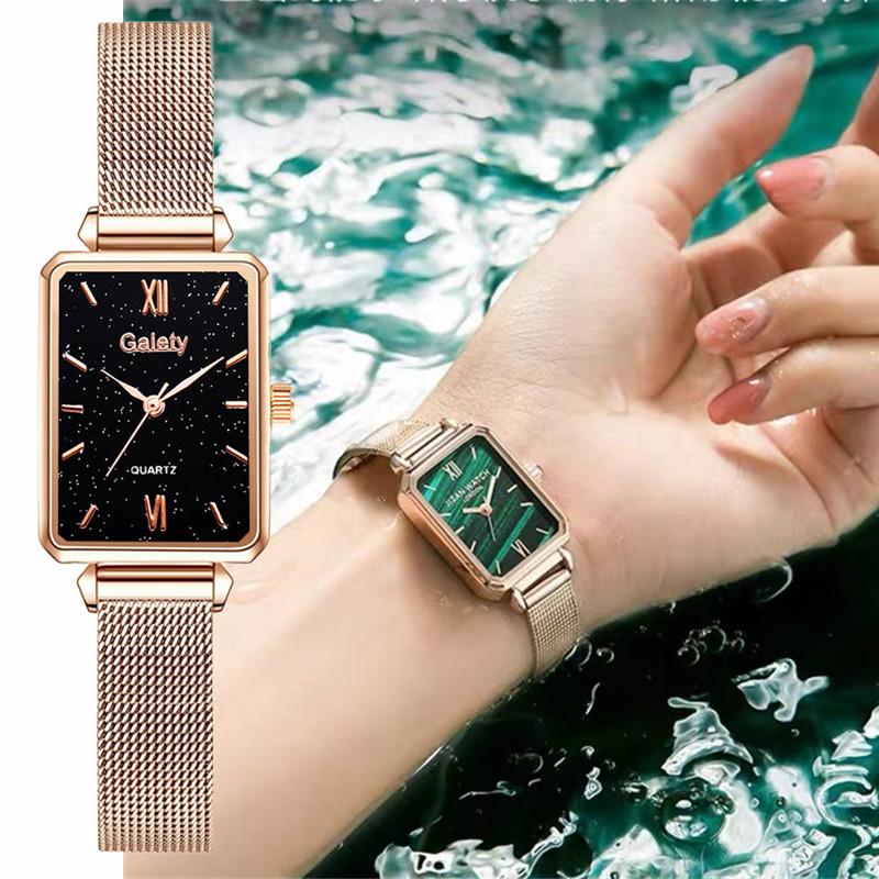 Wristwatches Women Square Quartz Watch Luxury Green Dial Bracelet Watches Female Fashion Simple Stainless Steel Clock Ladies WristWatch Gift, Black-2
Wristwatches Women Square Quartz Watch Luxury Green Dial Bracelet Watches Female Fashion Simple Stainless Steel Clock Ladies WristWatch Gift, Black-2