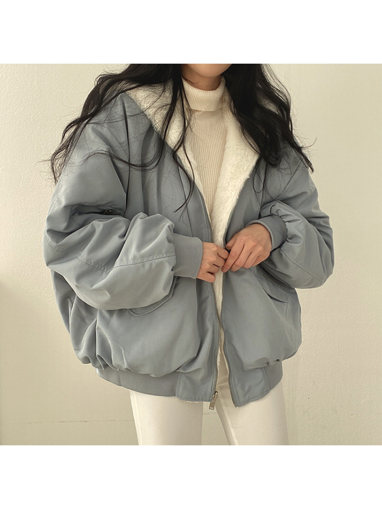 Women Down Parkas Winter Women Short Lamb Cotton Padded Coat Y2k Thick Puffer Fluffy Jacket Outer Oversized High Quality Warm 221208, Blue
Women Down Parkas Winter Women Short Lamb Cotton Padded Coat Y2k Thick Puffer Fluffy Jacket Outer Oversized High Quality Warm 221208, Blue