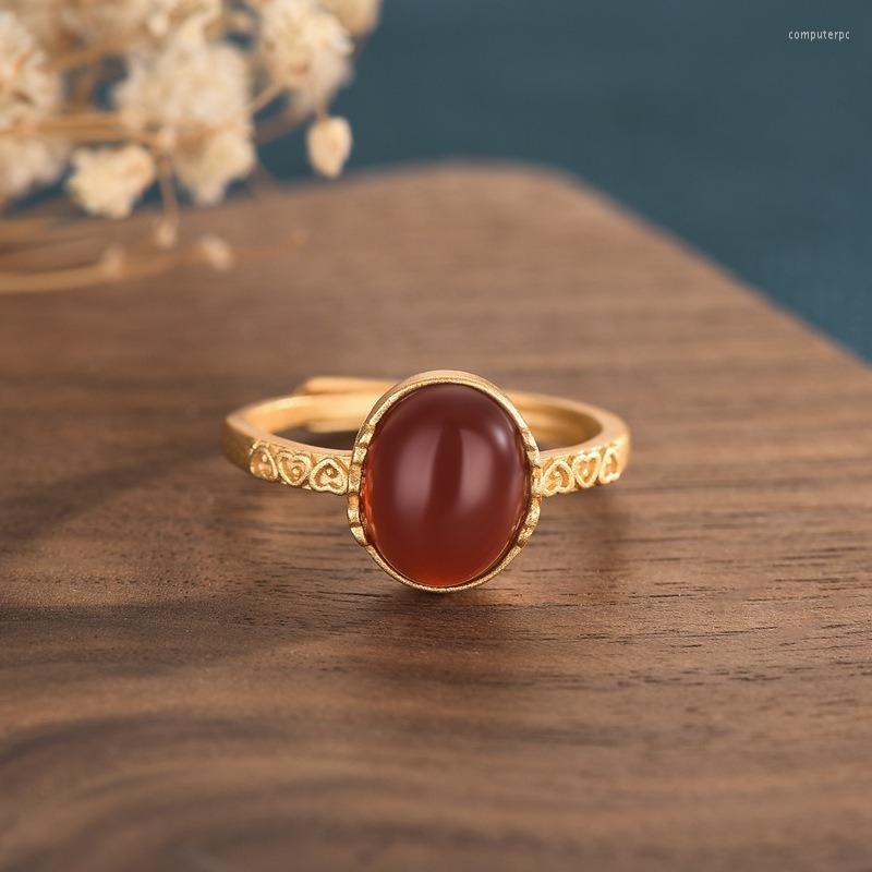 Wedding Rings Turkish Jewelry Ring With Red Natural Agate Brass Gold-plated Retro Opening Women's Gift
Wedding Rings Turkish Jewelry Ring With Red Natural Agate Brass Gold-plated Retro Opening Women's Gift