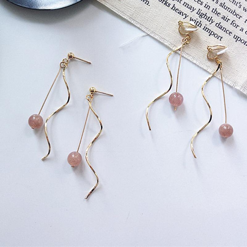 Backs Earrings Korean Style Women Clip Gold/Silver Color Strawberry Quartz Stone On Non Pierced For Girl Party Gifts
Backs Earrings Korean Style Women Clip Gold/Silver Color Strawberry Quartz Stone On Non Pierced For Girl Party Gifts