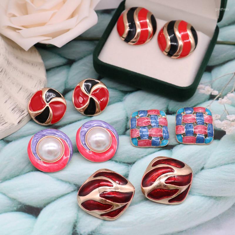 Stud Earrings Colourful Imitation Pearl Creative Enamel Alloy Fashion Contrast Dripping Glaze Filigree Texture Brincos Jewelry
Stud Earrings Colourful Imitation Pearl Creative Enamel Alloy Fashion Contrast Dripping Glaze Filigree Texture Brincos Jewelry