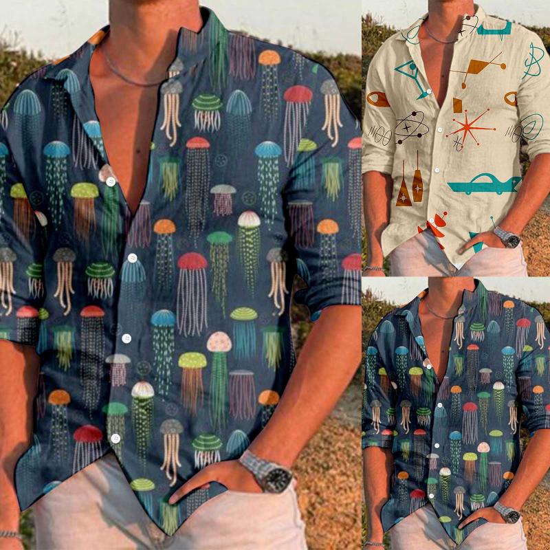 Men' Casual Shirts Mens Male Print Shirt Long Sleeve Turn Down Collar Performance Men, Beige
Men' Casual Shirts Mens Male Print Shirt Long Sleeve Turn Down Collar Performance Men, Beige